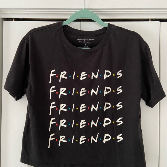 Juniors' Friends Graphic Crop Tee - Black - Large - Picture 2 of 3